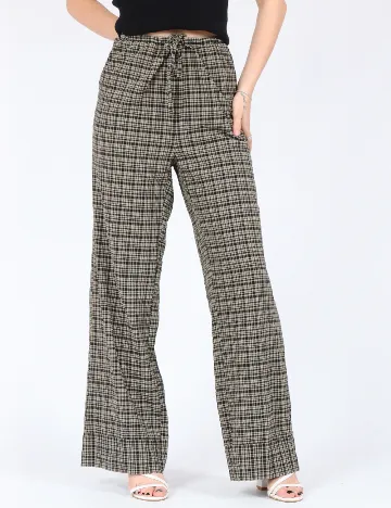 Pantaloni Vero Moda, negru/crem