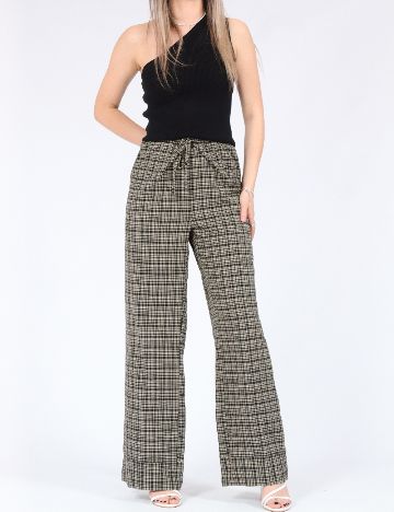 Pantaloni Vero Moda, negru/crem