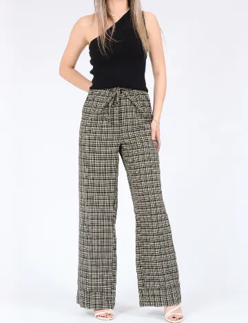 Pantaloni Vero Moda, negru/crem