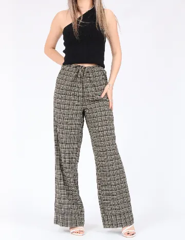 Pantaloni Vero Moda, negru/crem