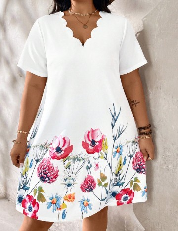 Rochie scurta SHEIN CURVE, alb
