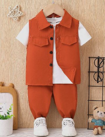Compleu Shein Kids, caramiziu