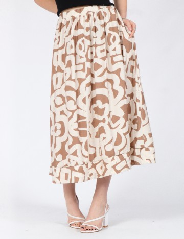 Fusta Vero Moda, alb/maro