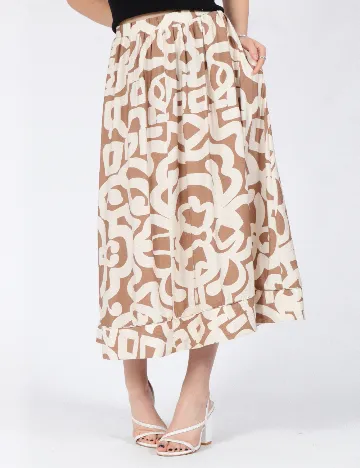 Fusta Vero Moda, alb/maro