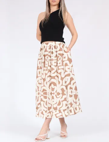 Fusta Vero Moda, alb/maro