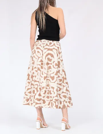 Fusta Vero Moda, alb/maro