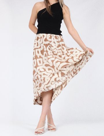 Fusta Vero Moda, alb/maro
