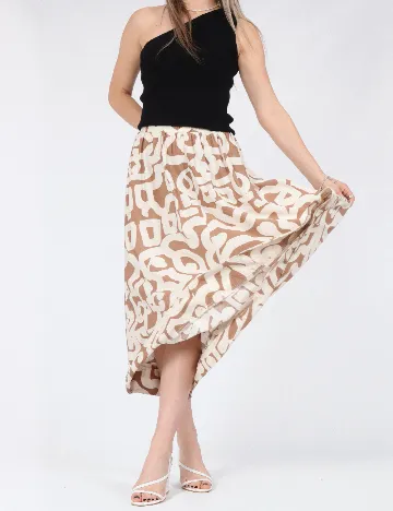 Fusta Vero Moda, alb/maro