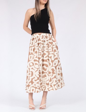 Fusta Vero Moda, alb/maro