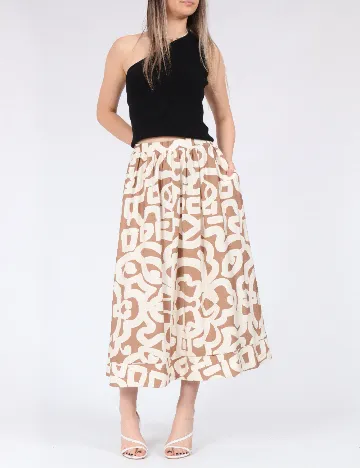 Fusta Vero Moda, alb/maro