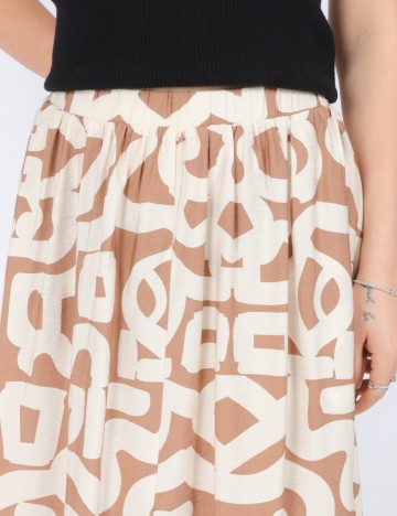 Fusta Vero Moda, alb/maro