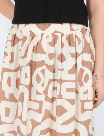 Fusta Vero Moda, alb/maro