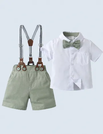 Compleu Shein Kids, alb/verde