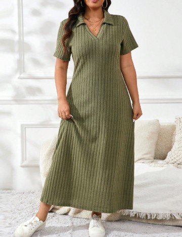 Rochie lunga SHEIN CURVE, verde