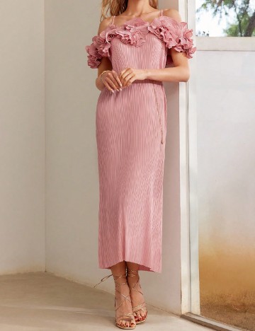 Rochie lunga MOTF, roz