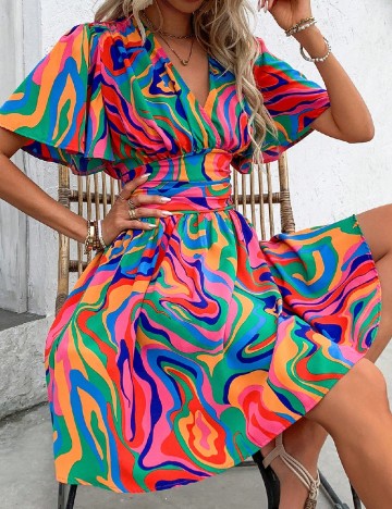 Rochie scurta SHEIN, mix culori