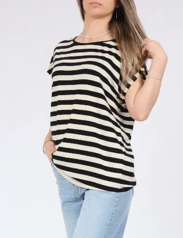 Tricou Vero Moda, alb/negru Negru
