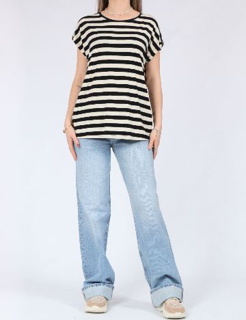 Tricou Vero Moda, alb/negru
