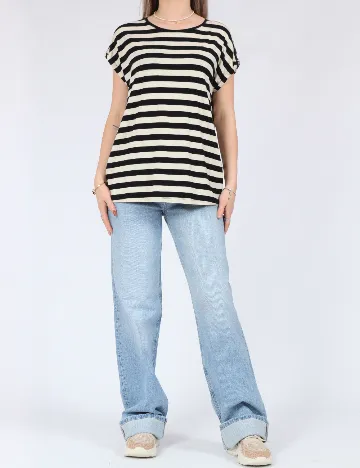 Tricou Vero Moda, alb/negru Negru