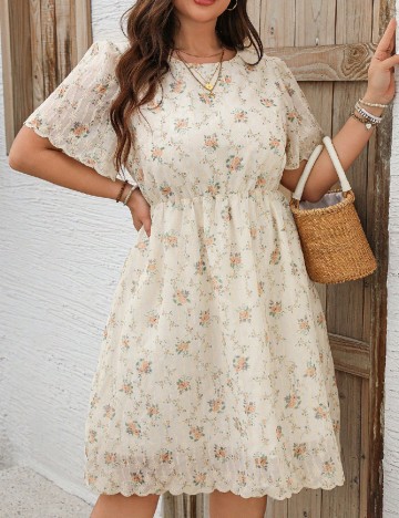 Rochie scurta SHEIN CURVE, floral print