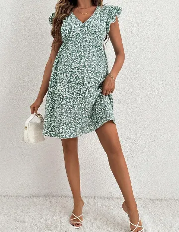 Rochie scurta SHEIN Maternity, verde