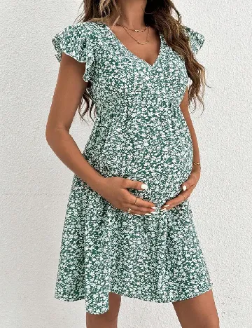 Rochie scurta SHEIN Maternity, verde