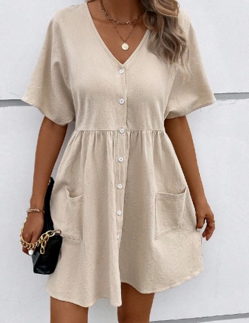Rochie scurta SHEIN, crem