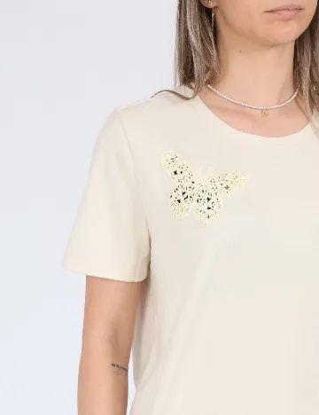 Tricou Vero Moda, crem