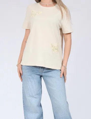 Tricou Vero Moda, crem