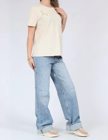 Tricou Vero Moda, crem