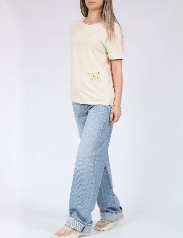 Tricou Vero Moda, crem