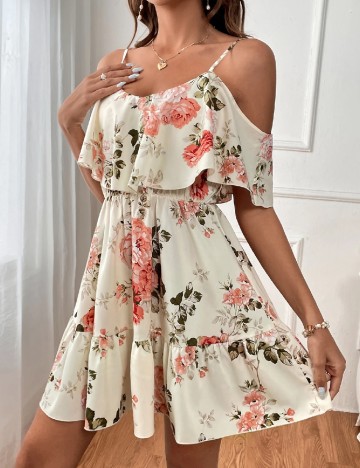 Rochie scurta SHEIN, crem