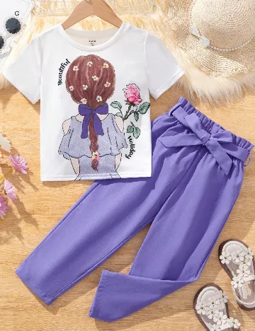 Compleu Shein Kids, alb/mov