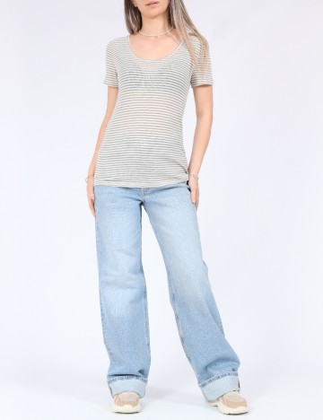 Tricou Only, crem