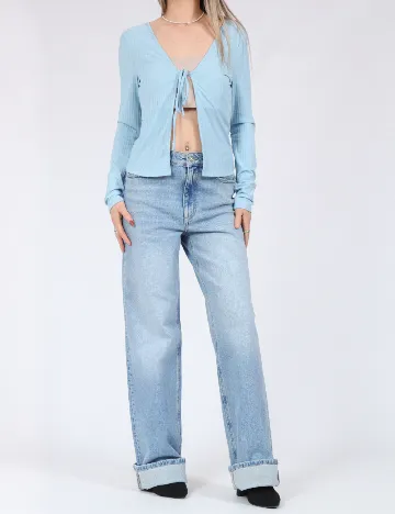 Cardigan Pieces, albastru Albastru