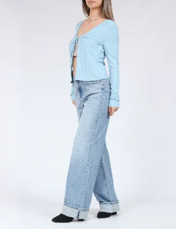 Cardigan Pieces, albastru Albastru