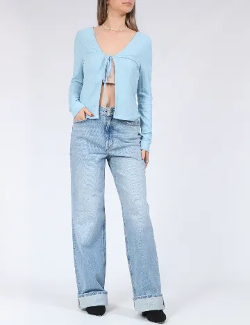 Cardigan Pieces, albastru Albastru