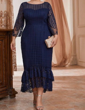 Rochie lunga SHEIN CURVE, bleumarin