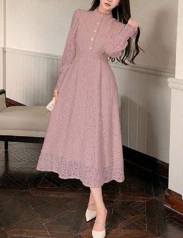 Rochie medie Dazy, roz