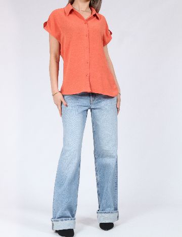 Camasa Vero Moda, portocaliu