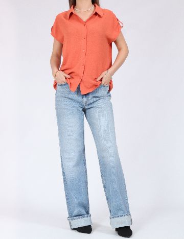 Camasa Vero Moda, portocaliu