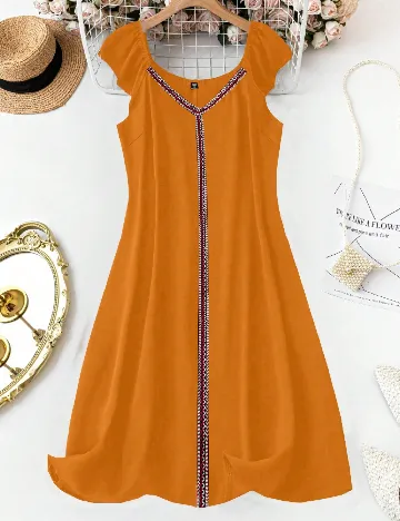 Rochie medie SHEIN CURVE, portocaliu
