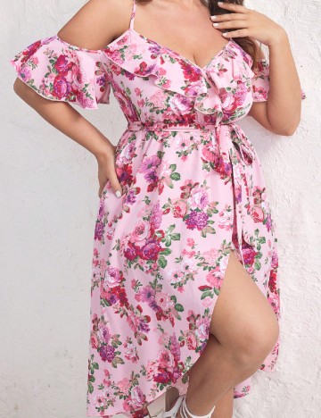 Rochie medie SHEIN CURVE, roz