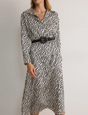 Rochie medie Reserved, alb/negru