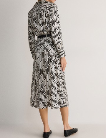Rochie medie Reserved, alb/negru