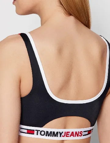 Bustiera de baie Tommy Jeans, rosu