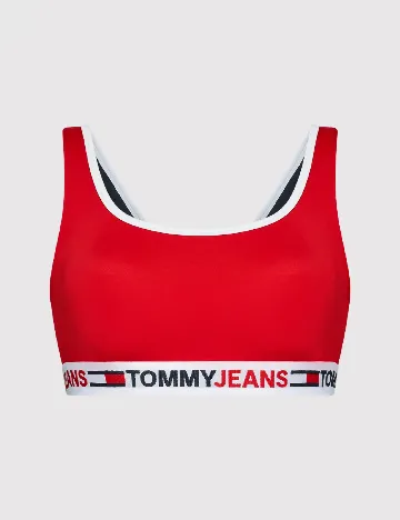 Bustiera de baie Tommy Jeans, rosu