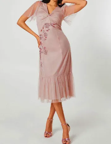Rochie medie Coast, roz pudra