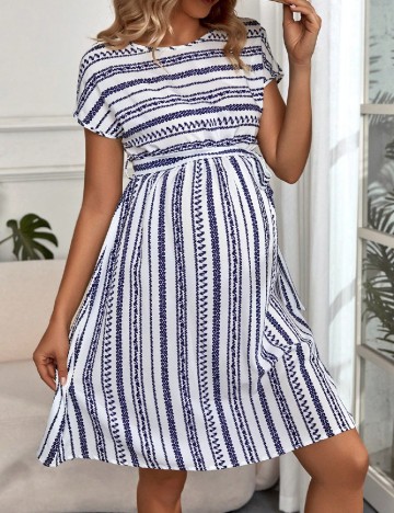 Rochie scurta SHEIN Maternity, alb
