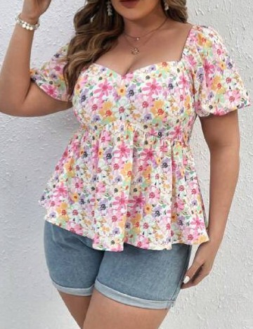 Bluza SHEIN CURVE, floral print